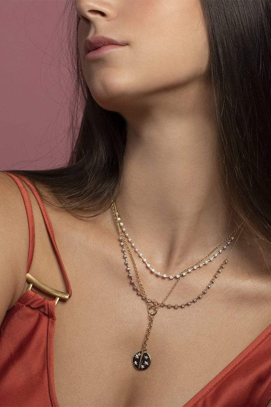 DANA REBECCA DESIGNS-White Gold Ava Bea Interval Diamond Necklace-