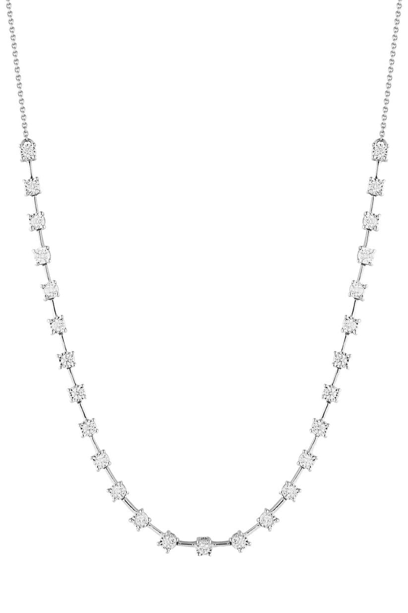 DANA REBECCA DESIGNS-White Gold Ava Bea Interval Diamond Necklace-