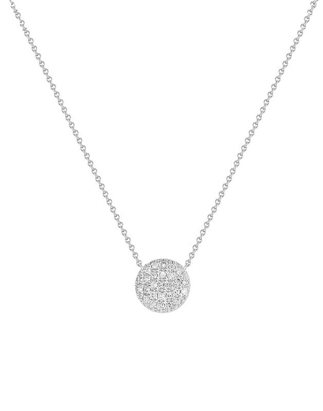 DANA REBECCA DESIGNS-Lauren Joy Medium Disc Necklace-WHITE GOLD