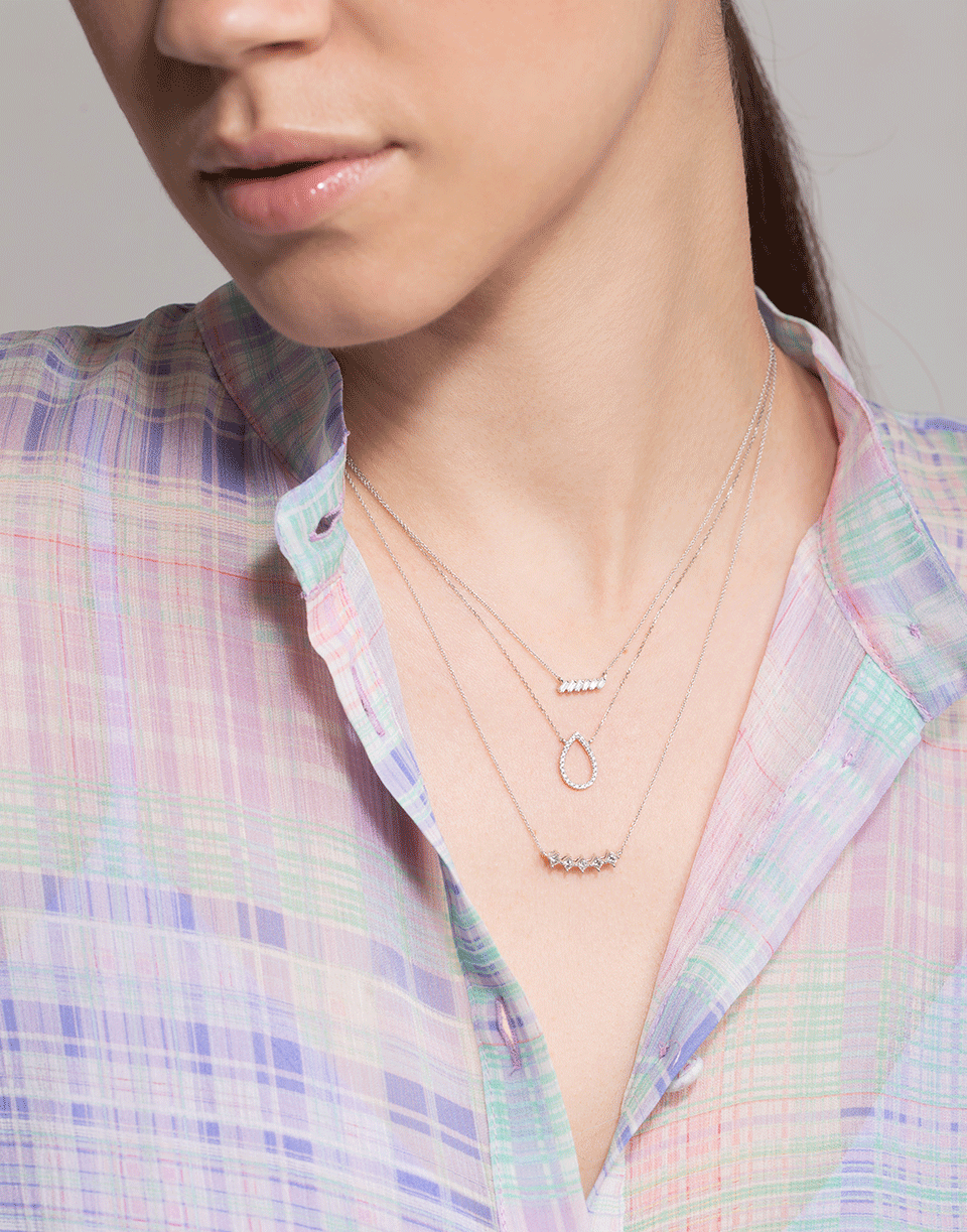 DANA REBECCA DESIGNS-Millie Ryan Princess Cut Necklace - White Gold-WHITE GOLD
