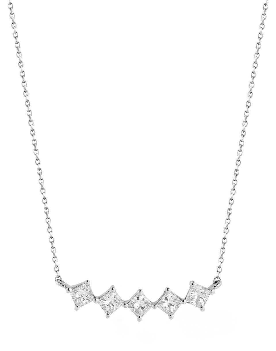 DANA REBECCA DESIGNS-Millie Ryan Princess Cut Necklace - White Gold-WHITE GOLD