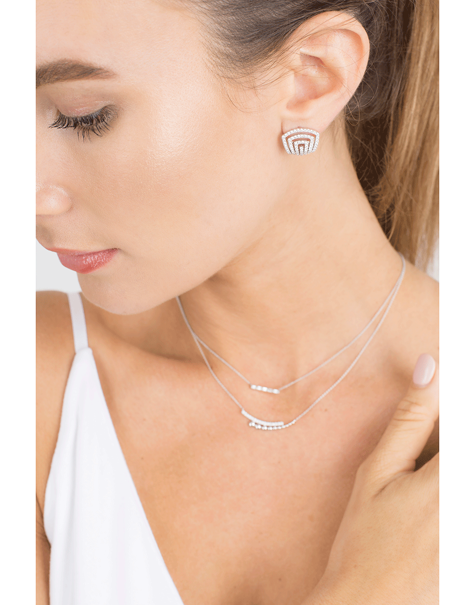 DANA REBECCA DESIGNS-Sadie Pearl Diamond Baguette Necklace-WHITE GOLD