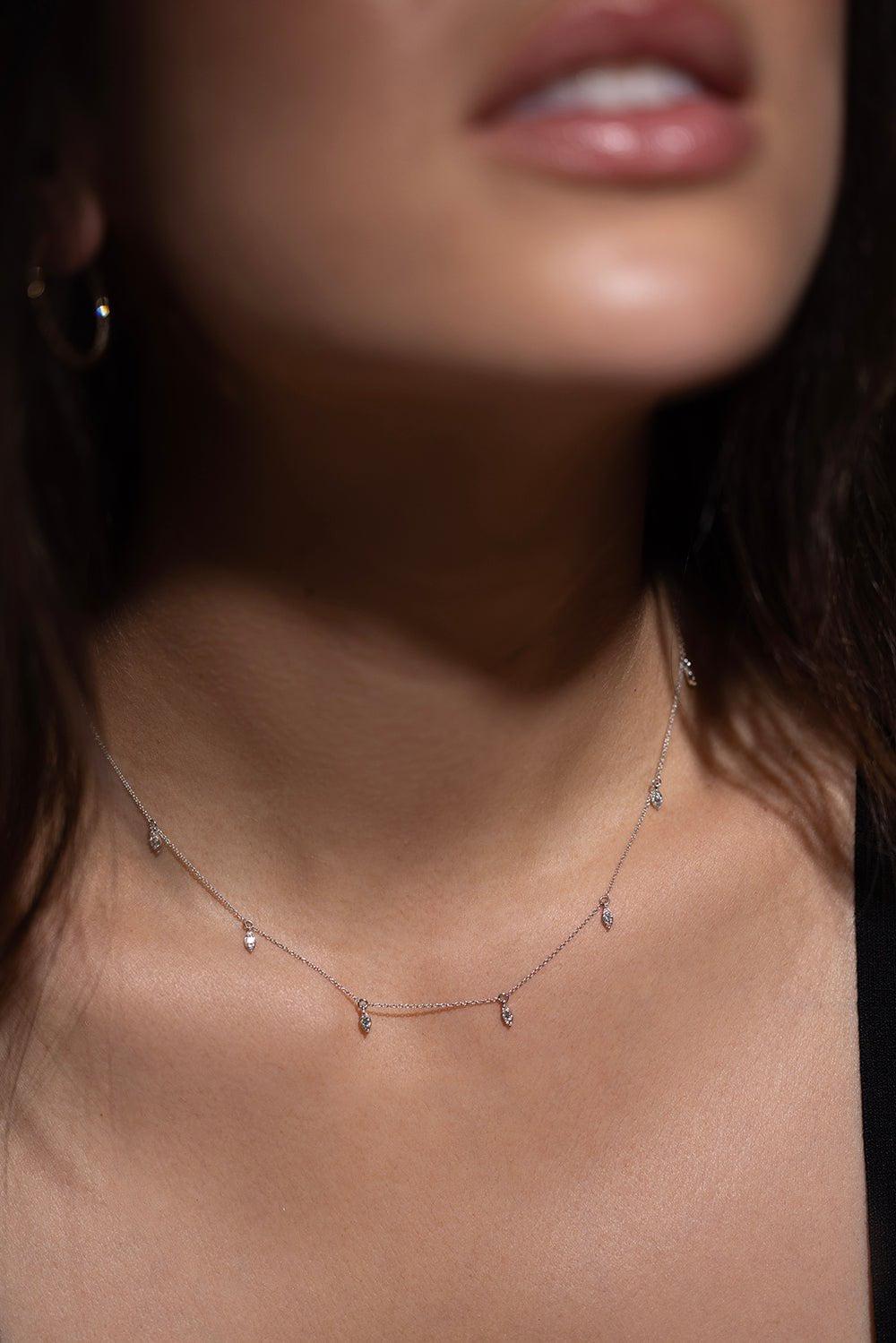DANA REBECCA DESIGNS-Sophia Ryan Station Necklace-WHITE GOLD