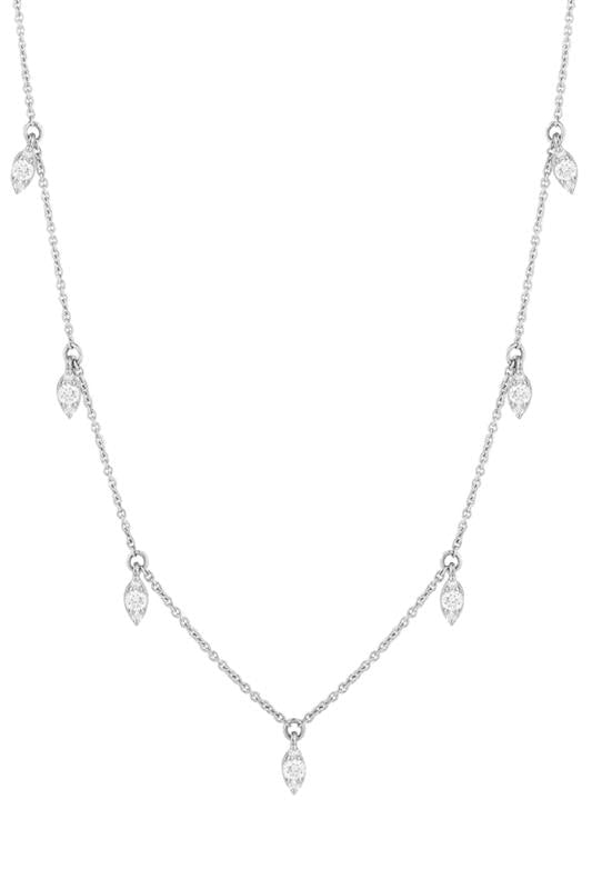 DANA REBECCA DESIGNS-Sophia Ryan Station Necklace-WHITE GOLD