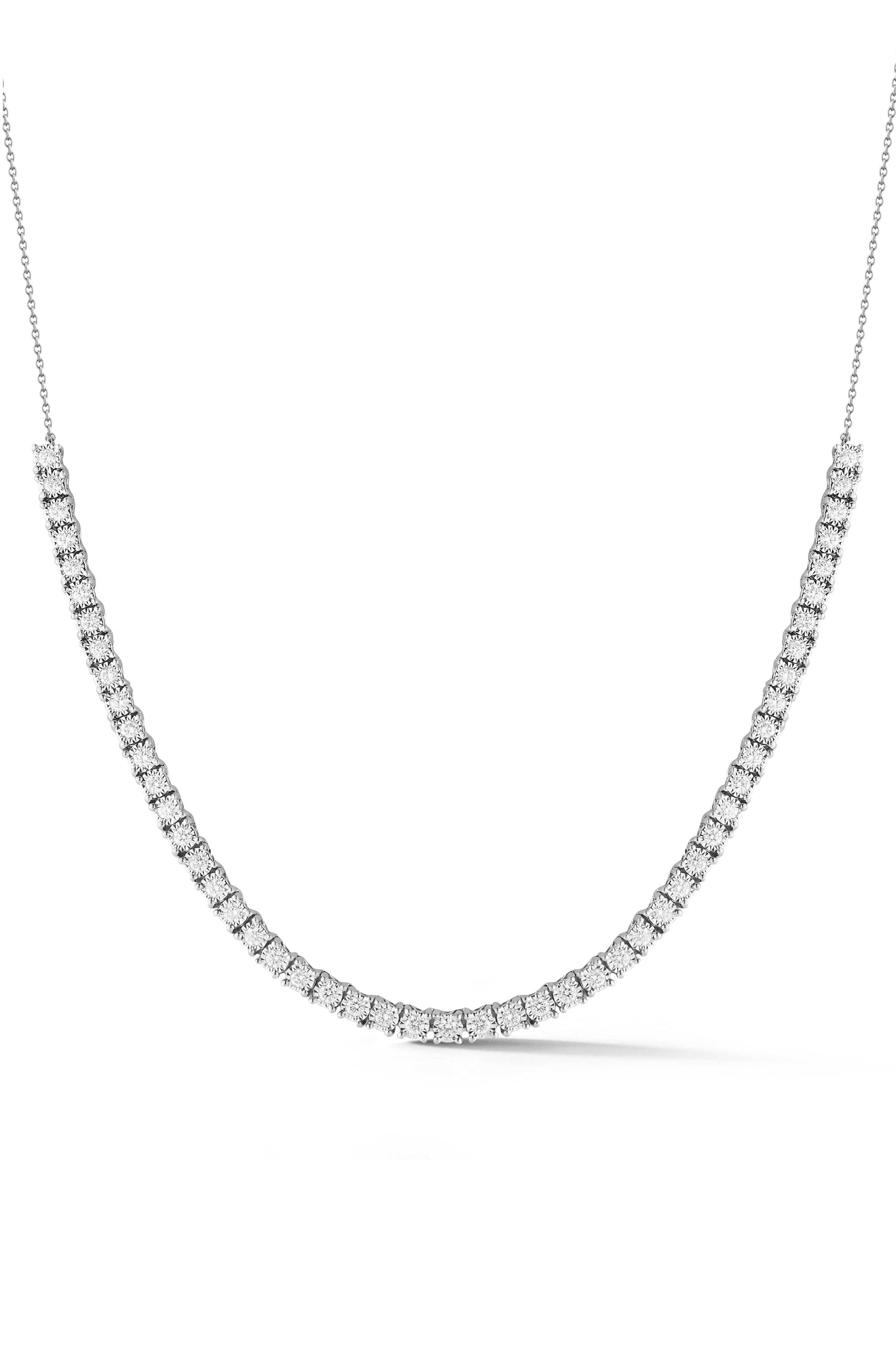 DANA REBECCA DESIGNS-White Gold Ava Bea Diamond Tennis Necklace 13-15"-WHITE GOLD