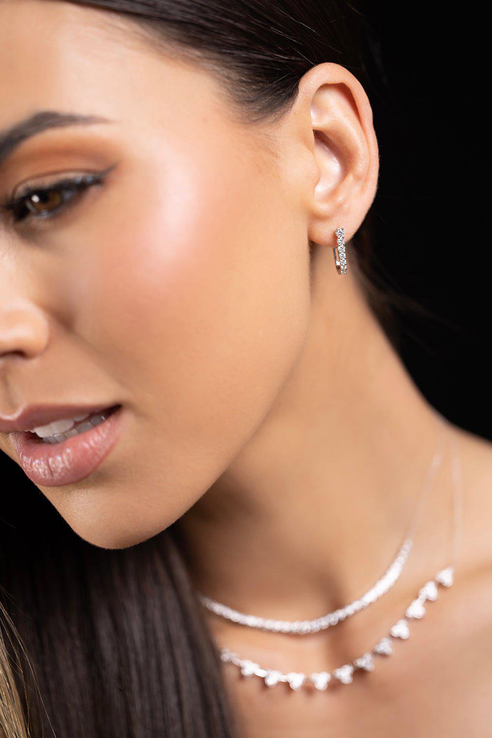 DANA REBECCA DESIGNS-White Gold Ava Bea Graduating U Hoops-WHITE GOLD