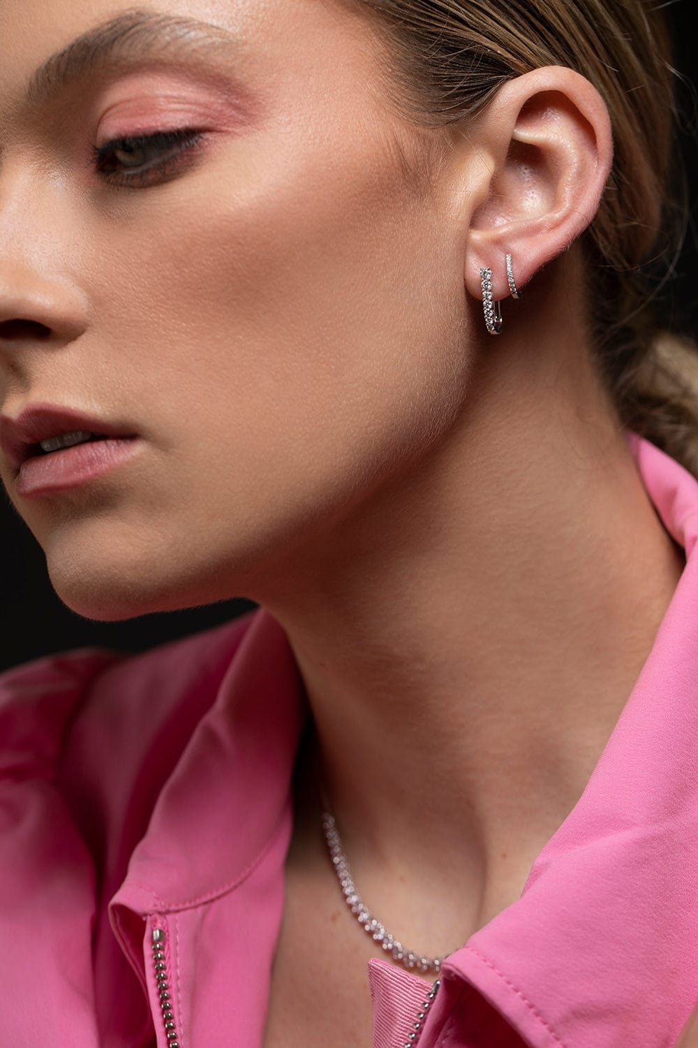 DANA REBECCA DESIGNS-White Gold Ava Bea Graduating U Hoops-WHITE GOLD