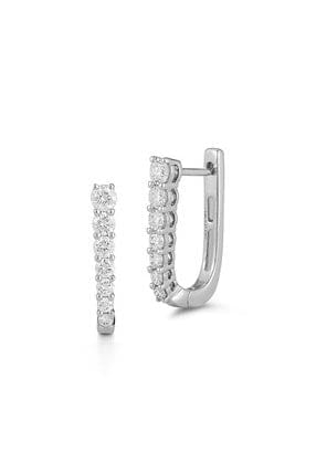 DANA REBECCA DESIGNS-White Gold Ava Bea Graduating U Hoops-WHITE GOLD