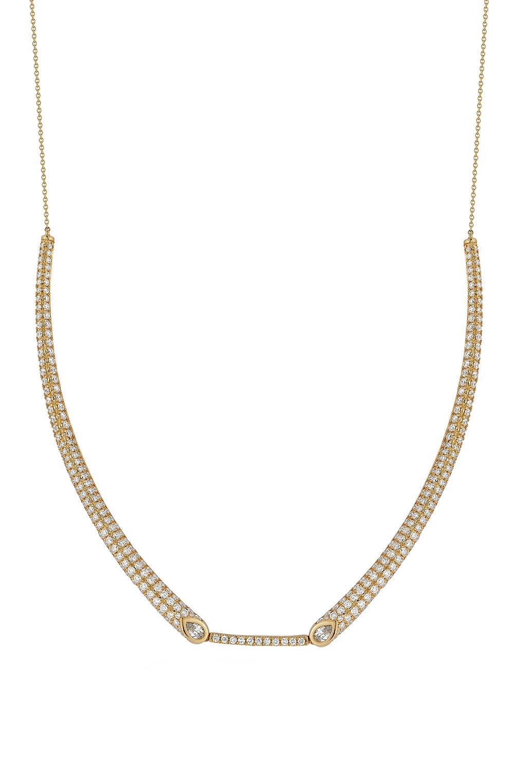 Pave Diamond Taylor Elaine Collar Necklace-YELLOW GOLD-16/18-JEWELRYFINE JEWELNECKLACE O-DANA REBECCA DESIGNS