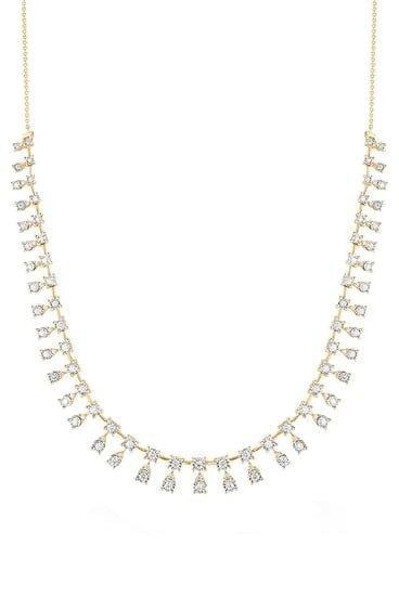 DANA REBECCA DESIGNS-Ava Bea Fringe Tennis Necklace-YELLOW GOLD