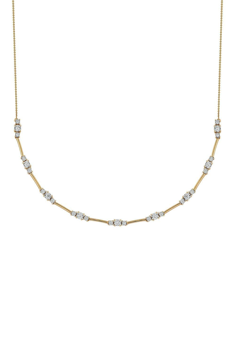 Diamond Ava Bea Spaced Tennis Necklace-YELLOW GOLD-JEWELRYFINE JEWELNECKLACE O-DANA REBECCA DESIGNS