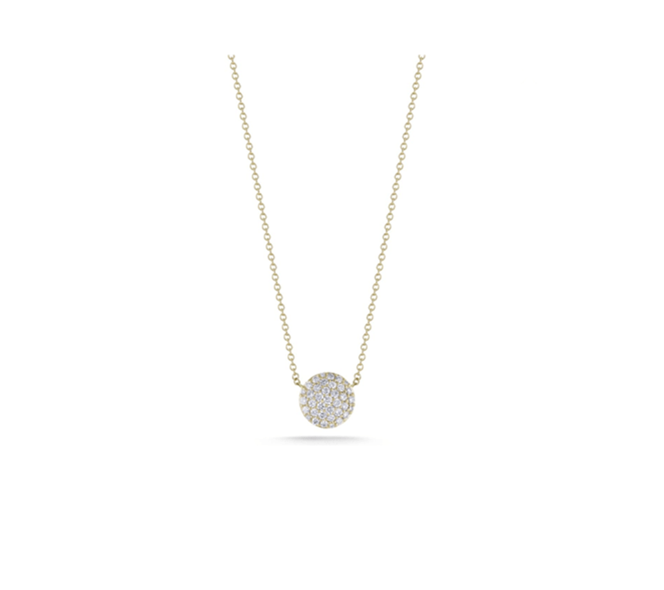 DANA REBECCA DESIGNS-Lauren Joy Diamond Pave Pendant Necklace-YELLOW GOLD