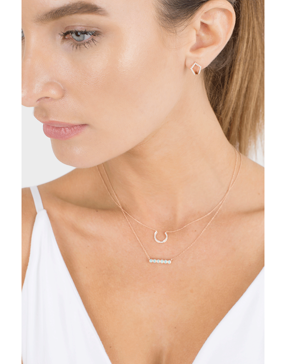 DANA REBECCA DESIGNS-Opal And Diamond Pave Heart Necklace-YELLOW GOLD