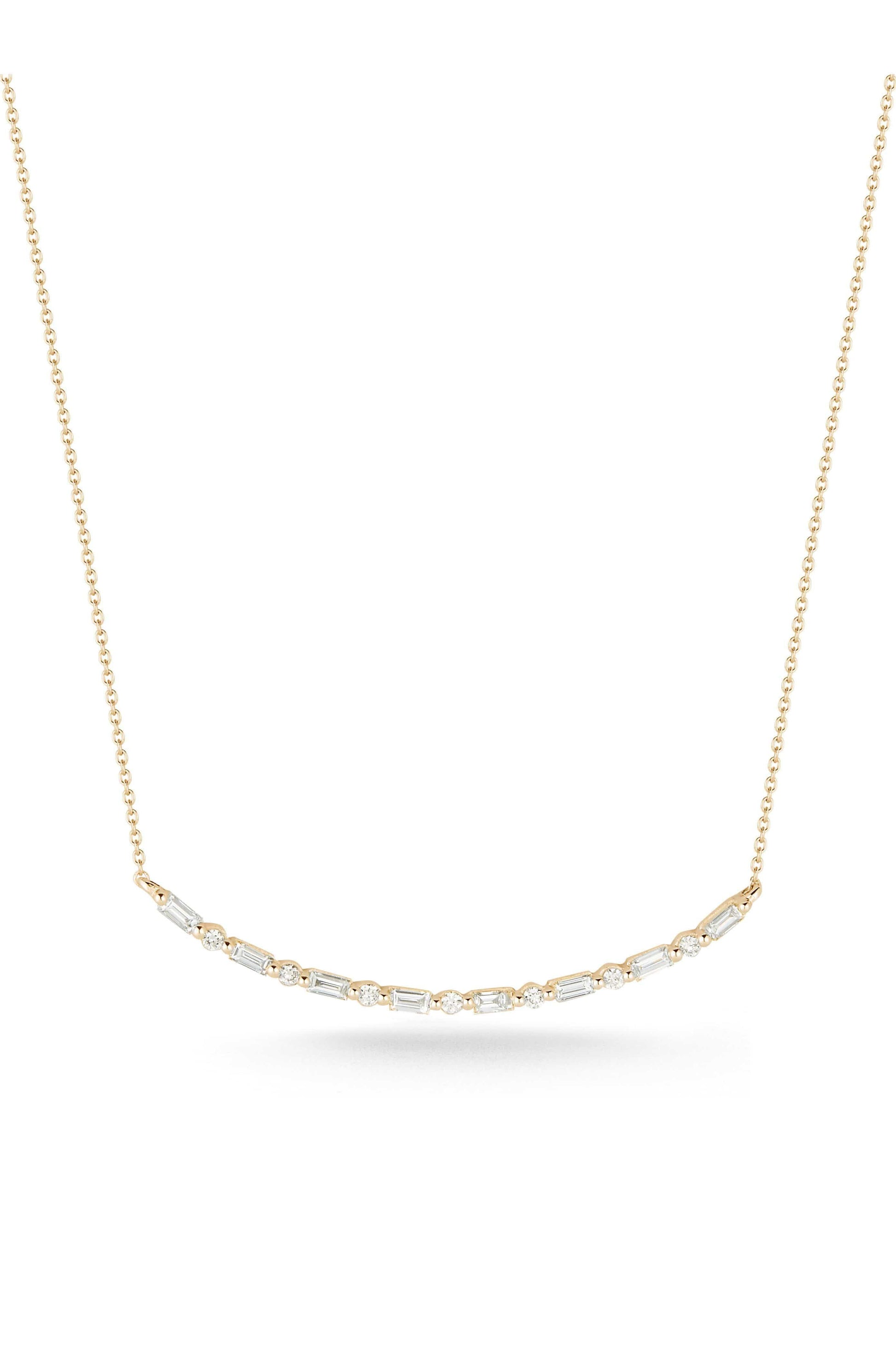 DANA REBECCA DESIGNS-Sadie Pearl Long Bar Necklace-YELLOW GOLD