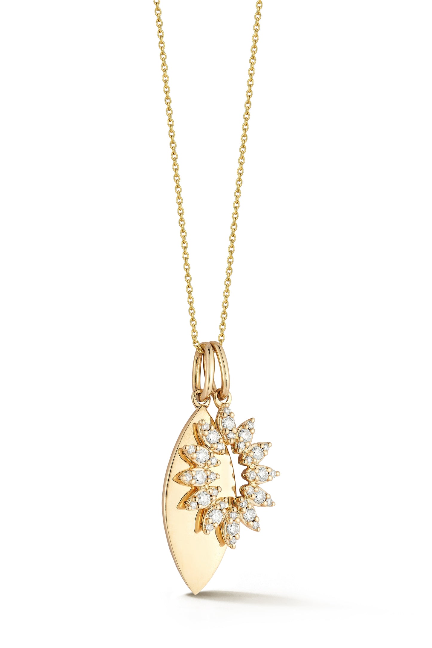 DANA REBECCA DESIGNS-Sophia Ryan Marquise Charm Necklace-YELLOW GOLD