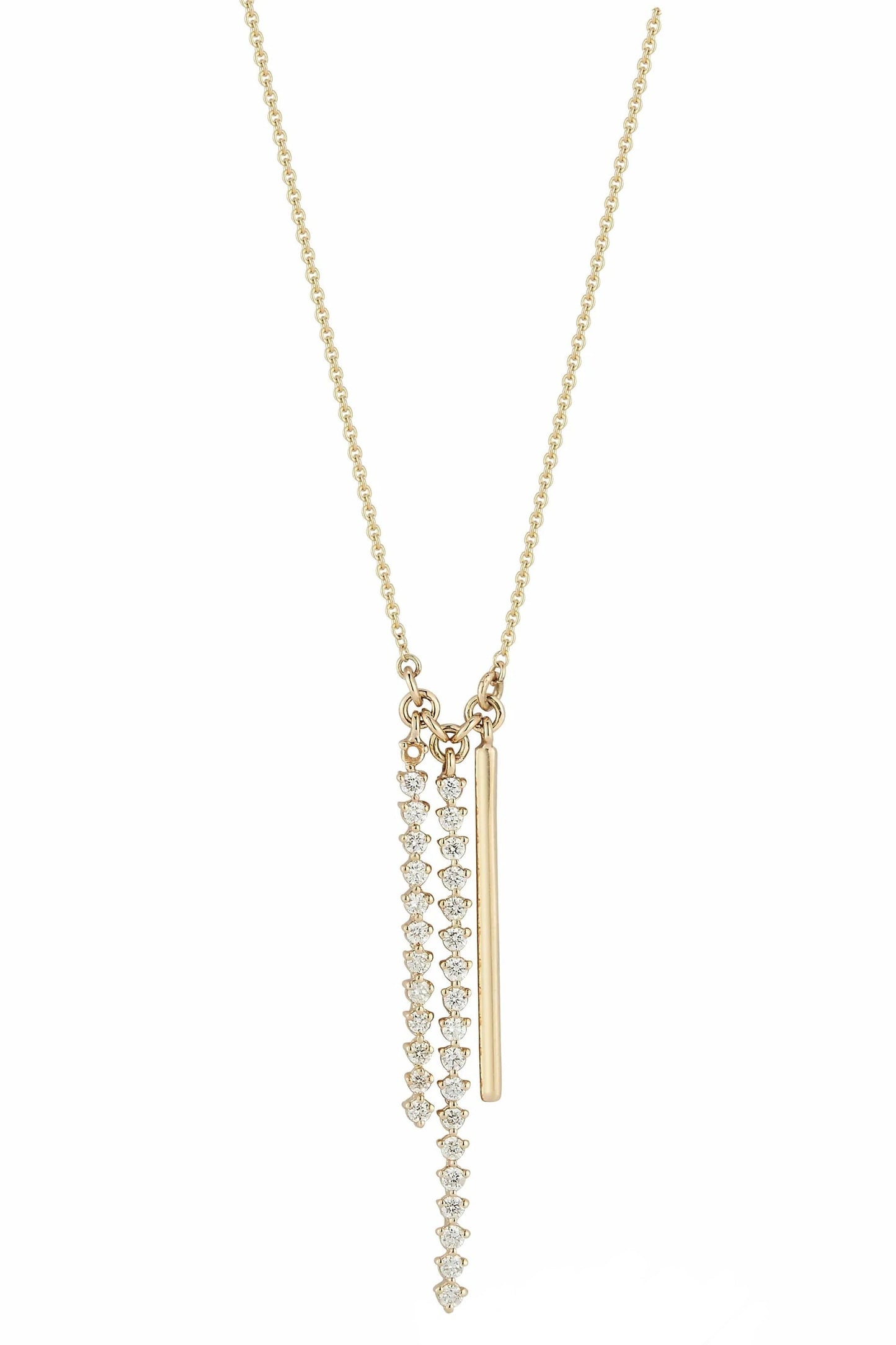DANA REBECCA DESIGNS-Yellow Gold Vivian Lily Trio Charm Necklace-YELLOW GOLD