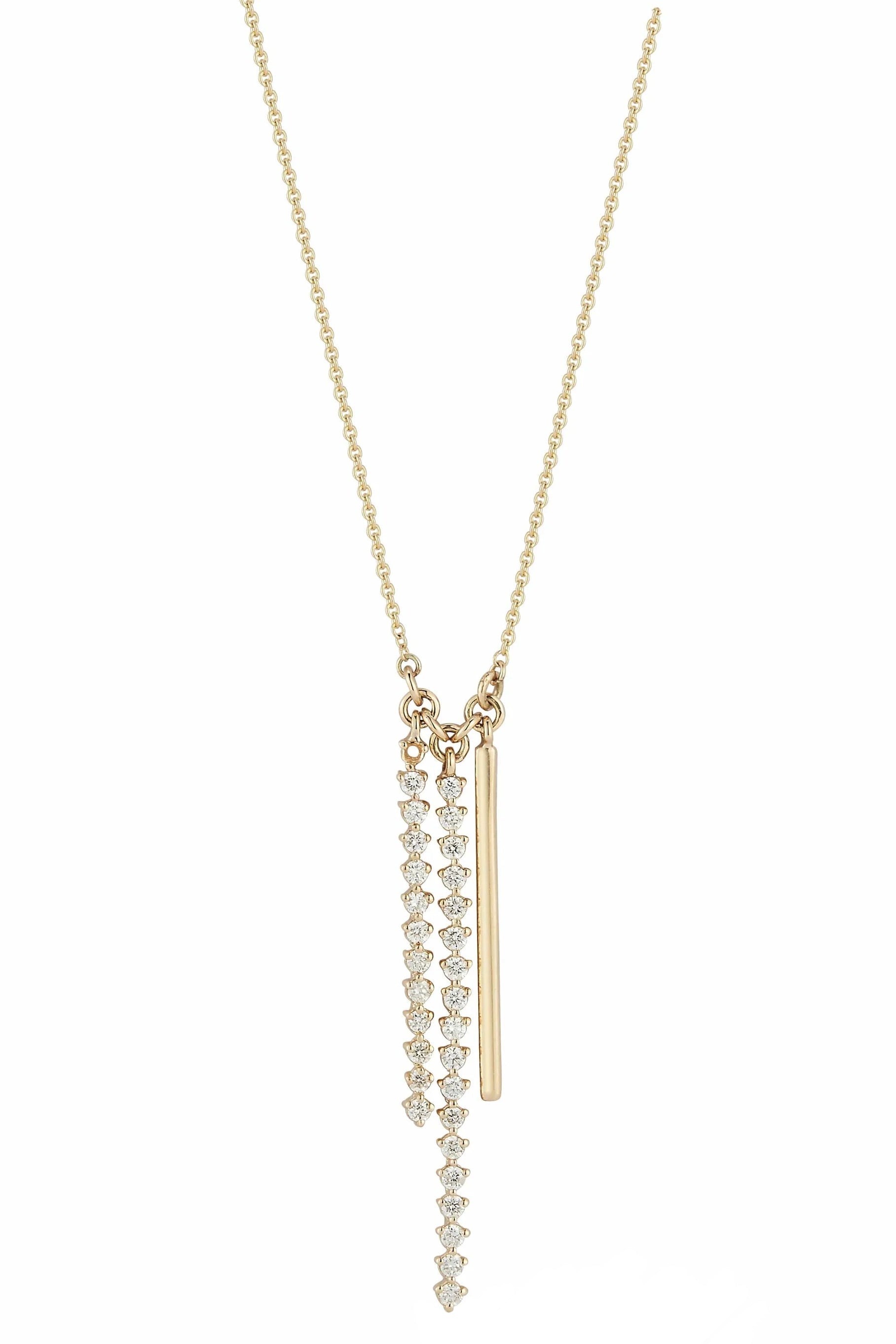 DANA REBECCA DESIGNS-Yellow Gold Vivian Lily Trio Charm Necklace-YELLOW GOLD