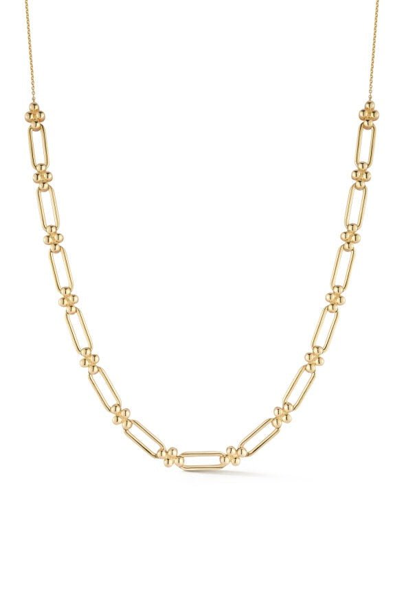 DANA REBECCA DESIGNS-Poppy Rae Link Station Necklace-YELLOW GOLD