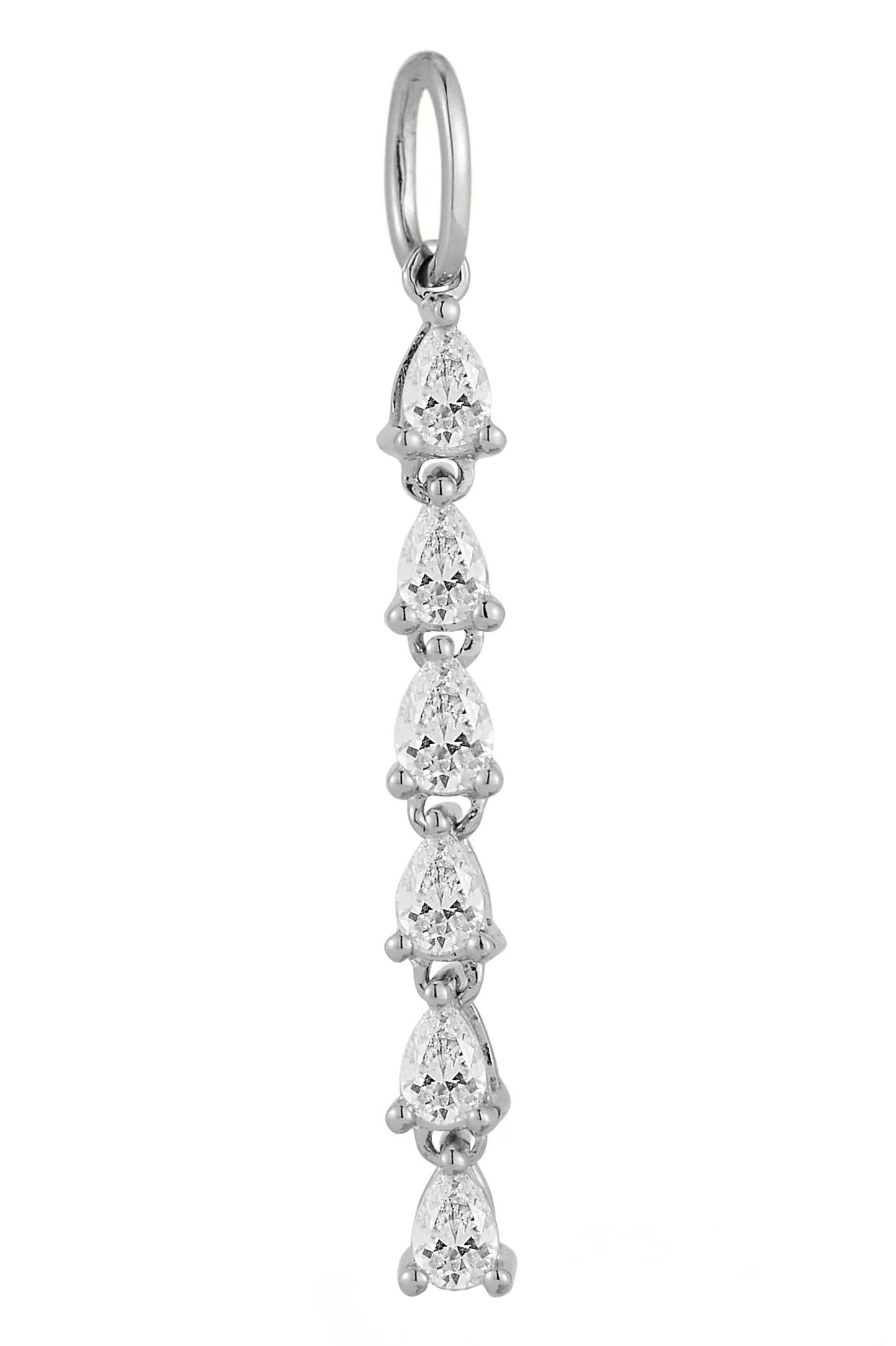 DANA REBECCA DESIGNS-Taylor Elaine Pear Charm-WHITE GOLD