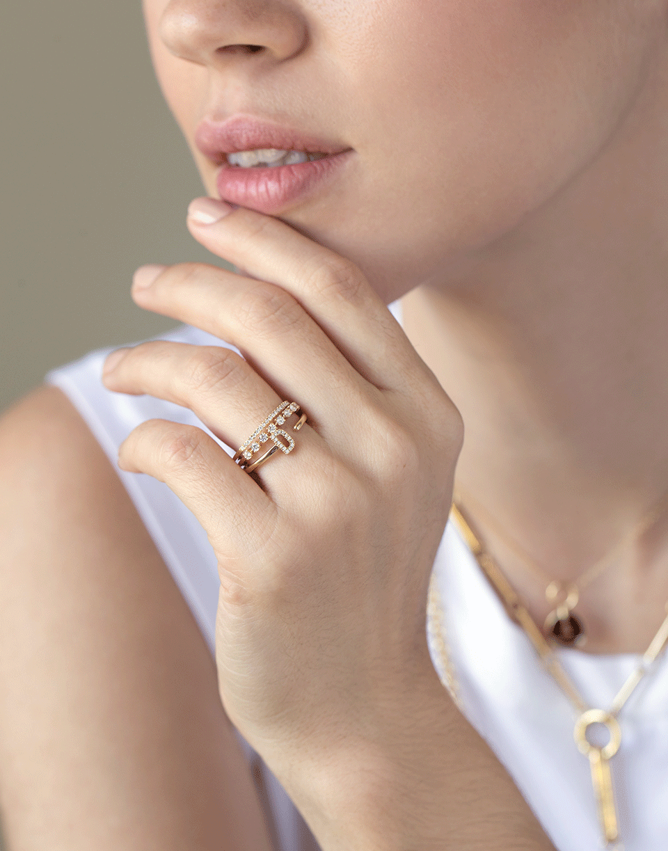 DANA REBECCA DESIGNS-DRD Diamond Single Initial D Ring-YELLOW GOLD
