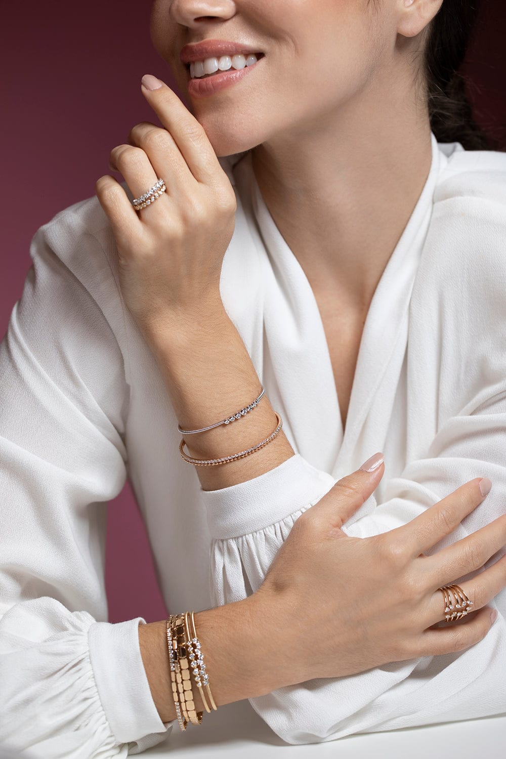 DANA REBECCA DESIGNS-Lulu Jack Bezel Eternity Ring-YELLOW GOLD