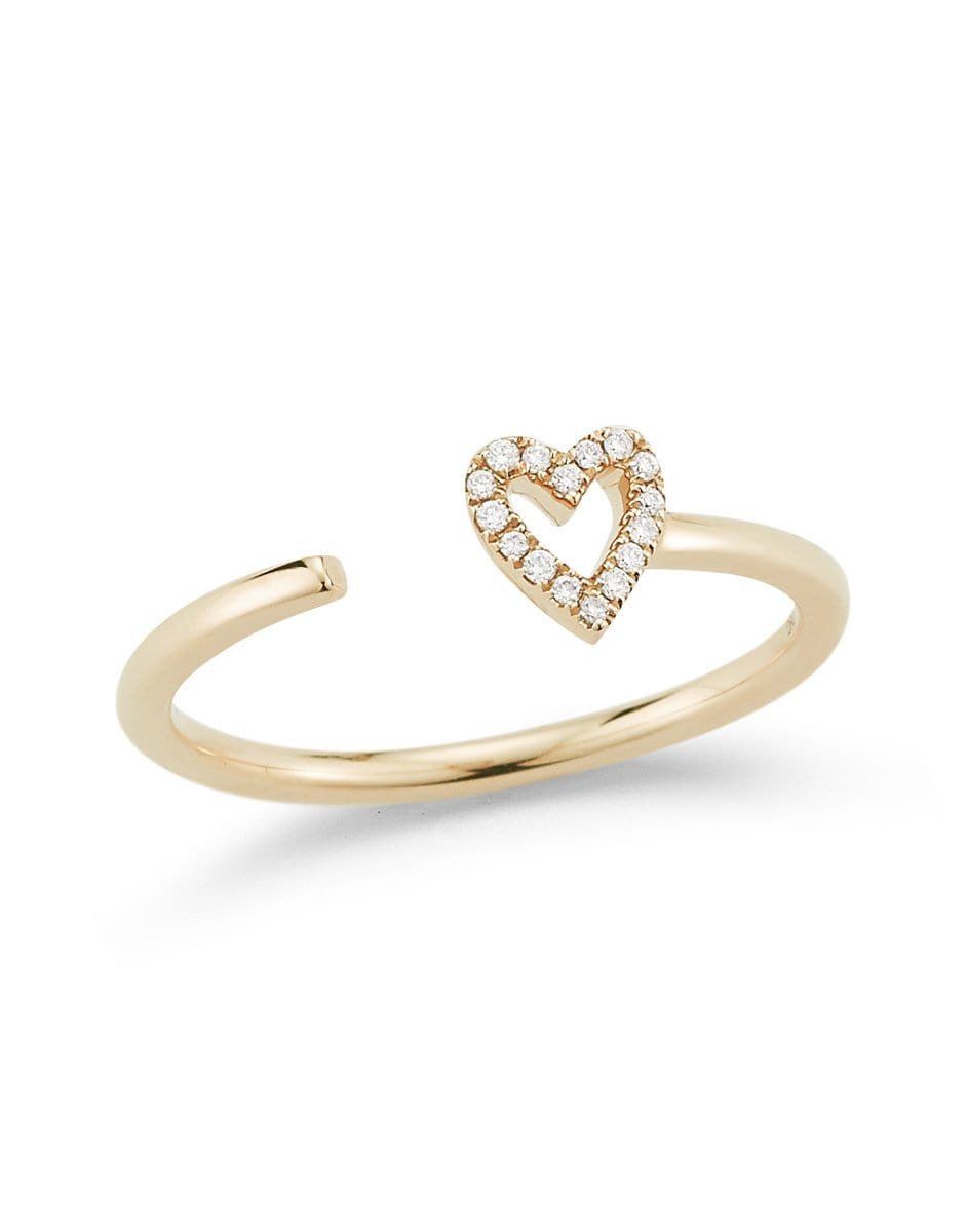 DANA REBECCA DESIGNS-Single Heart Ring-YELLOW GOLD