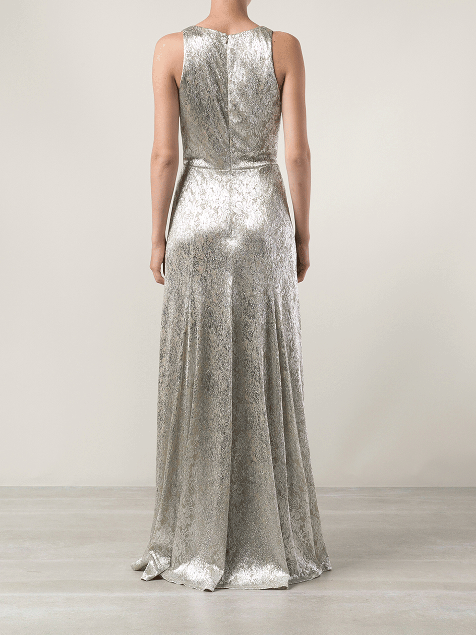DAVID MEISTER-Metallic Lace Gown-