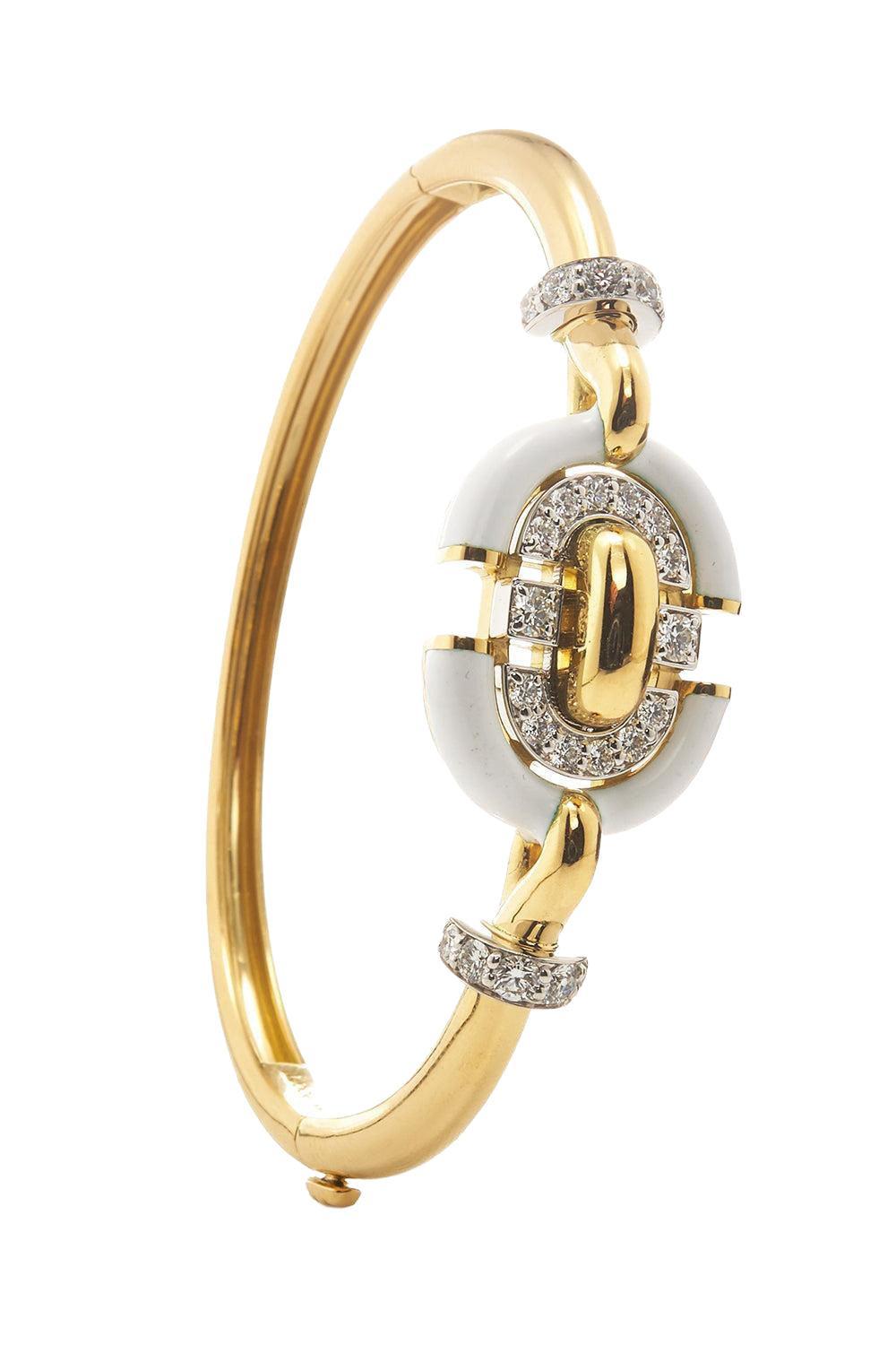 White Unity Bracelet-YELLOW GOLD-JEWELRYFINE JEWELBRACELET O-DAVID WEBB