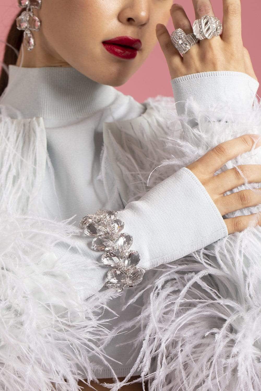 DAVID WEBB-Rock Crystal Alpine Bracelet-PLATINUM