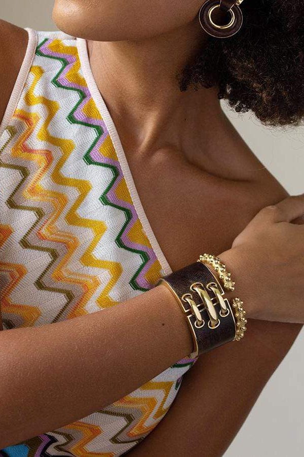 DAVID WEBB-Bumpy Cuff Bracelet-YELLOW GOLD