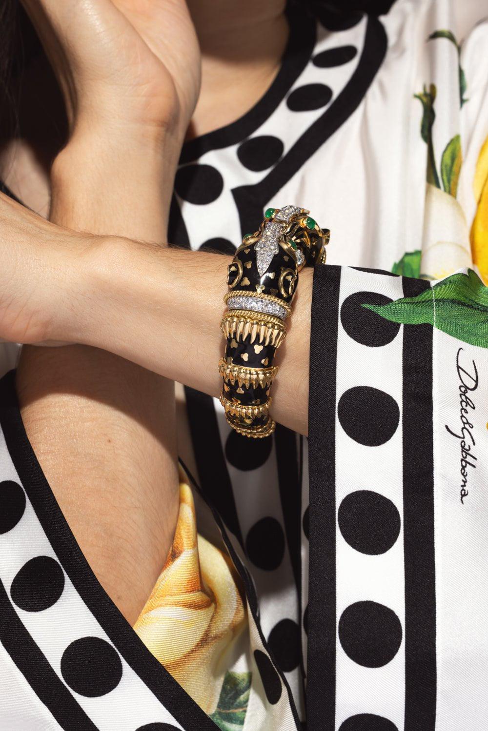 DAVID WEBB-Double Leopard Bracelet-YELLOW GOLD