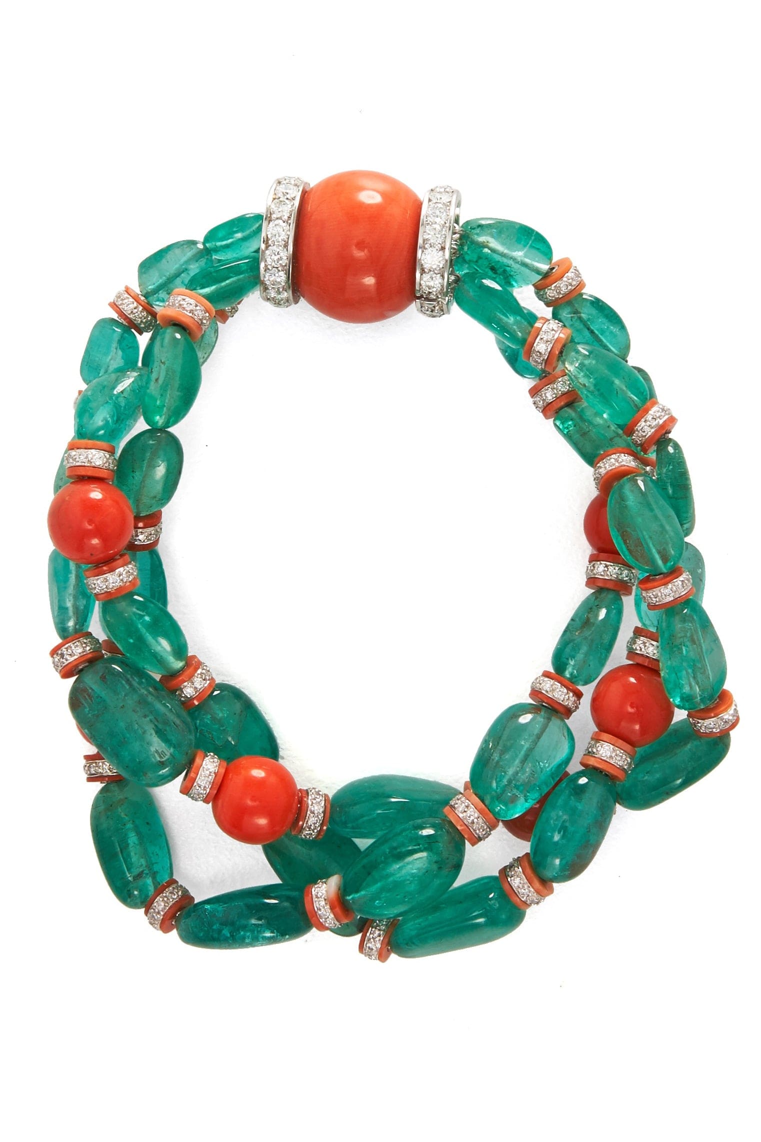 DAVID WEBB-Emerald Bead Bracelet-YELLOW GOLD