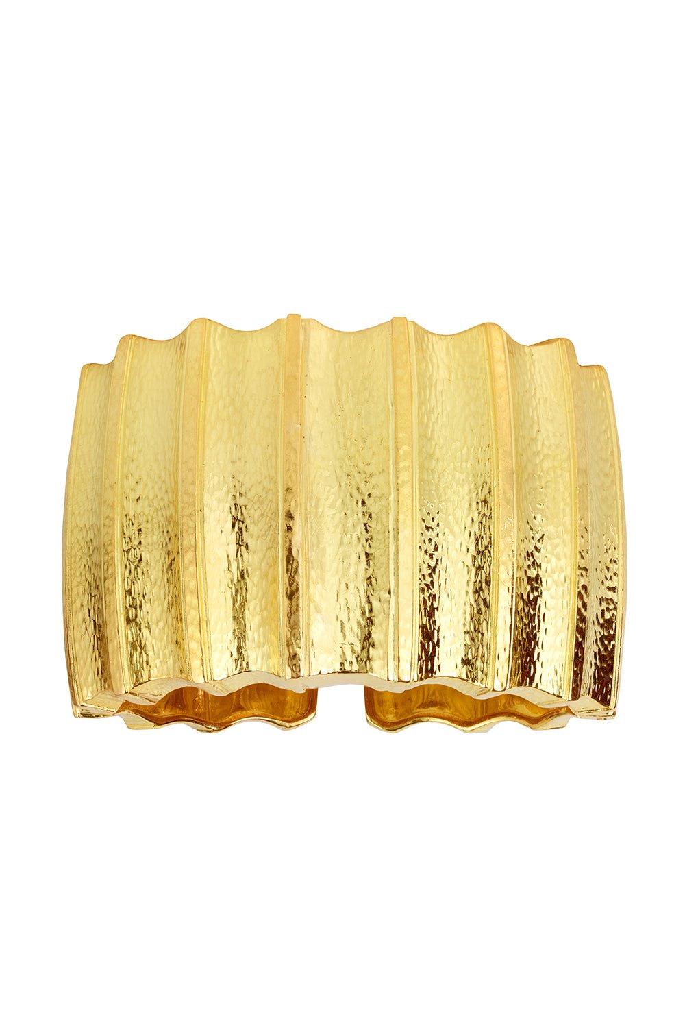 DAVID WEBB-Hammered Furrow Cuff Bracelet-YELLOW GOLD
