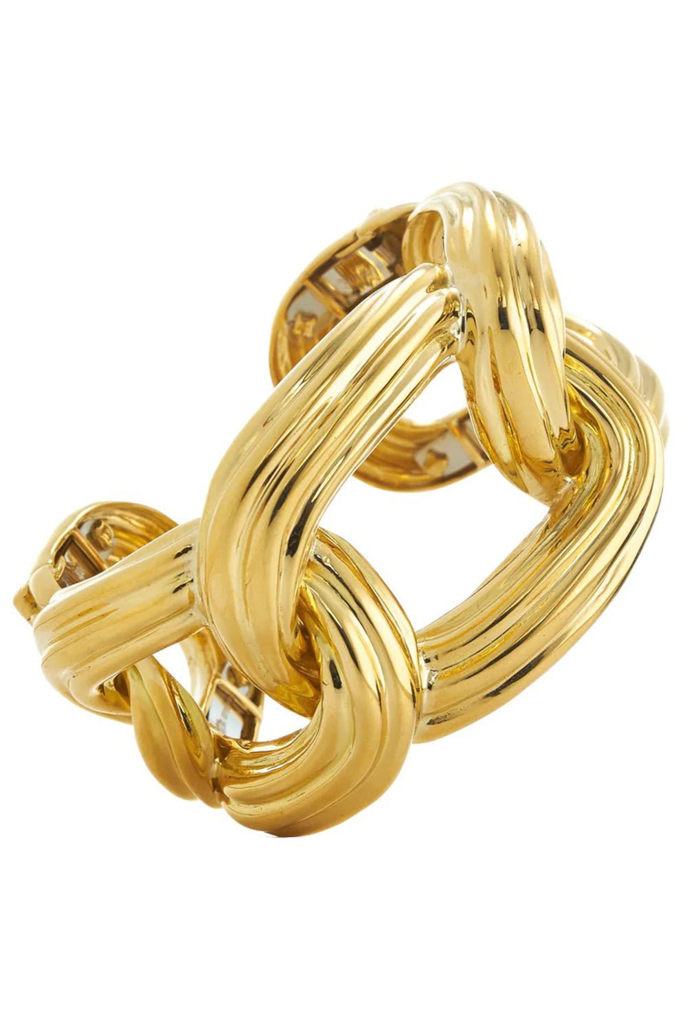DAVID WEBB-Ribbed Taffy Cuff-YELLOW GOLD