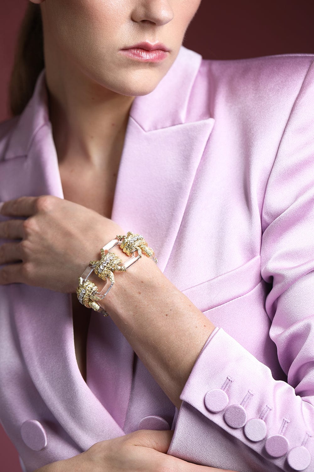 DAVID WEBB-Twilight Crystal Bracelet-YELLOW GOLD