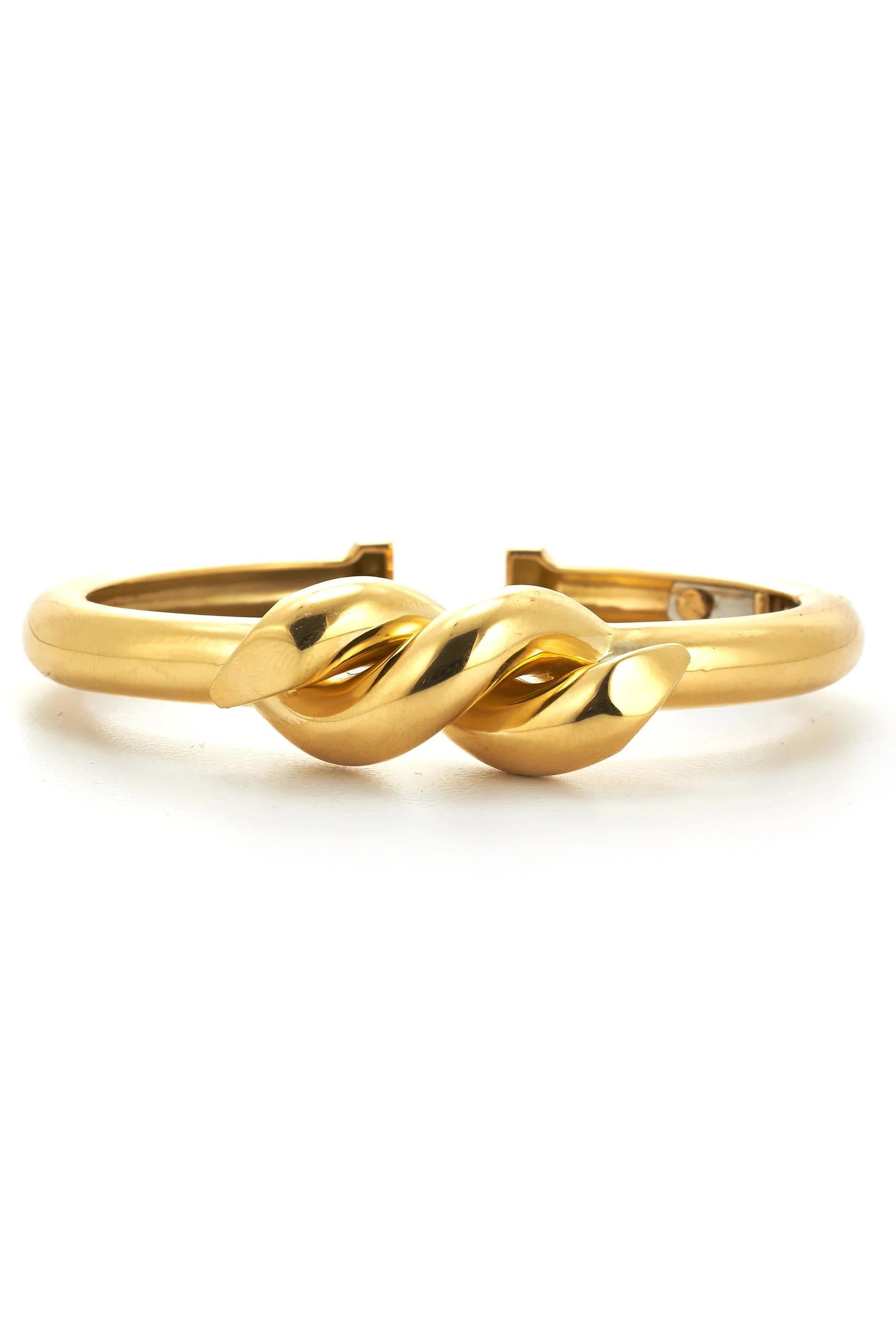 DAVID WEBB-Twisted Nail Polished Gold Bangle-YELLOW GOLD