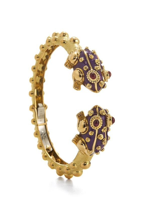 DAVID WEBB-Baby Frog Bangle-YELLOW GOLD