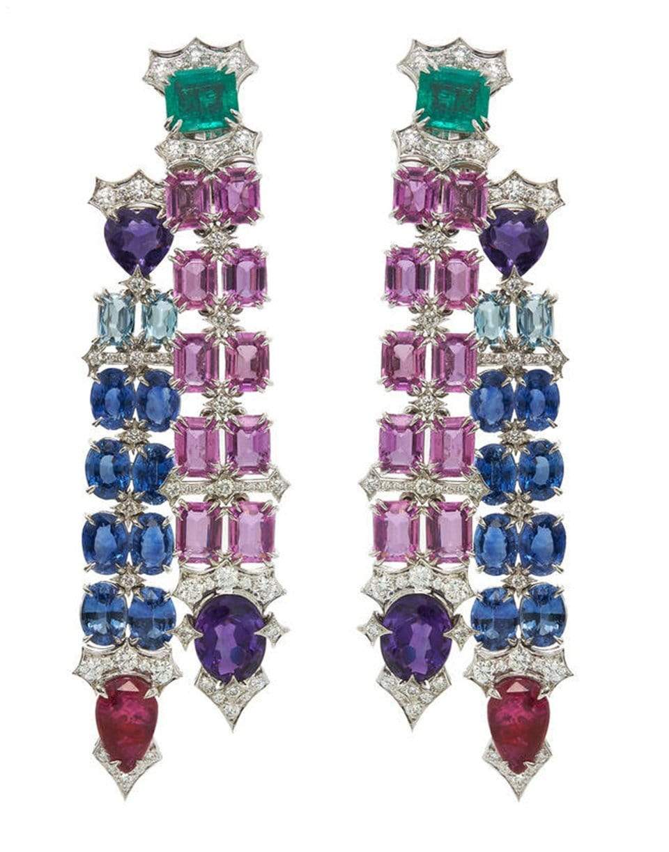 DAVID WEBB-Streamer Earrings-PLATINUM