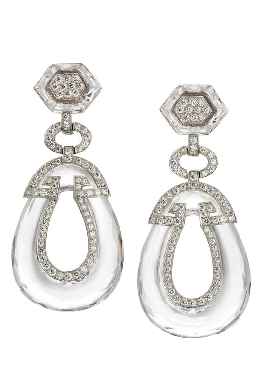 Diamond Rock Crystal Gala Earrings-WHITE GOLD-JEWELRYFINE JEWELEARRING-DAVID WEBB
