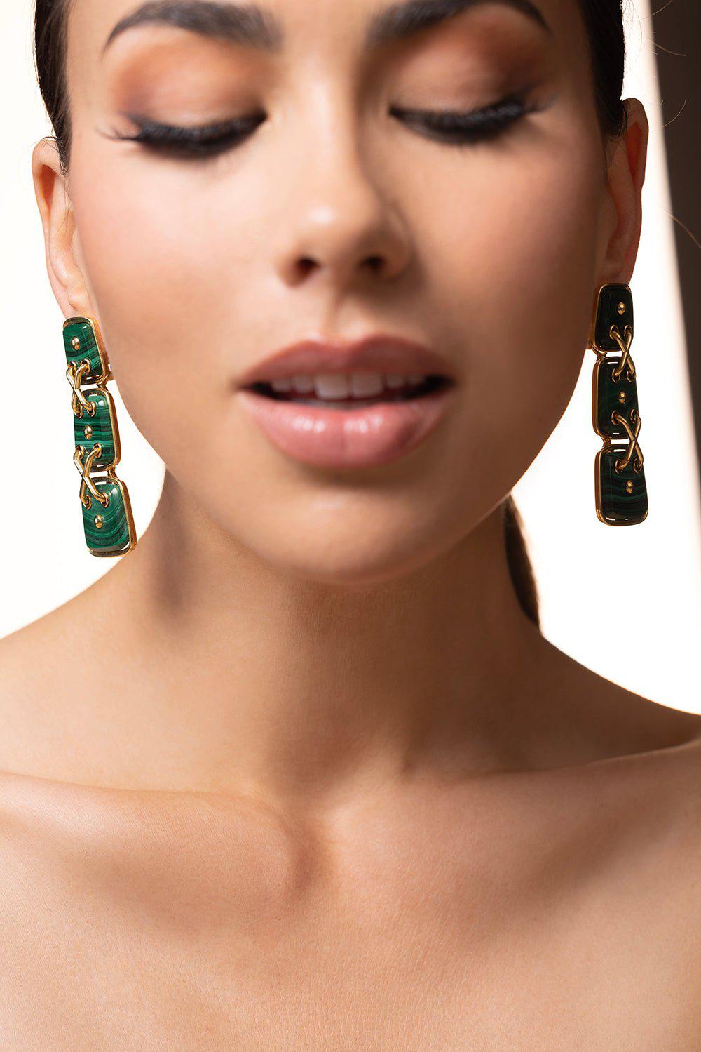 DAVID WEBB-Cross Stitch Earrings-YELLOW GOLD
