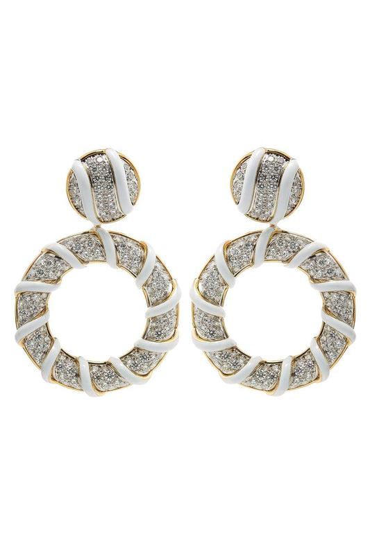 Diamond White Candy Stripe Earrings