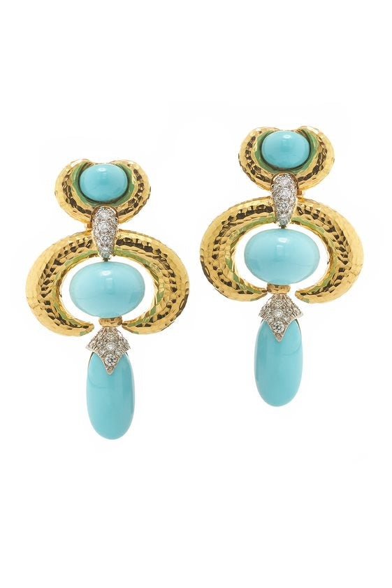 DAVID WEBB-Double Crescent Stone Drop Earrings-YELLOW GOLD