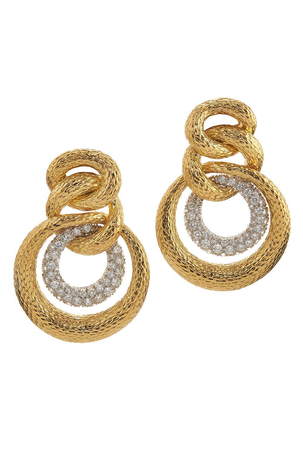 Hammered Madison Hoop Earrings-YELLOW GOLD-JEWELRYFINE JEWELEARRING-DAVID WEBB