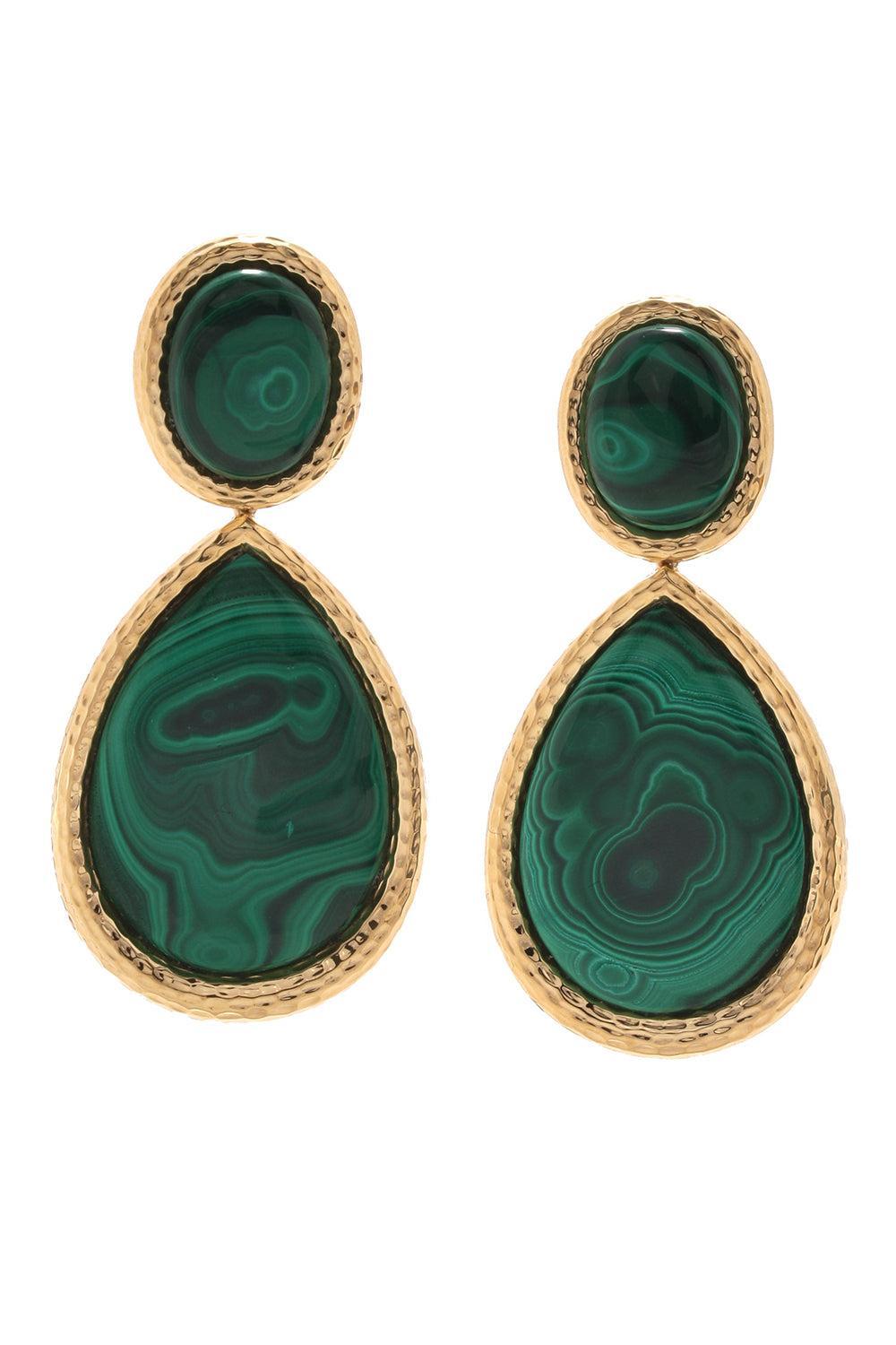 Malachite Mega Drop Earrings-YELLOW GOLD-JEWELRYFINE JEWELEARRING-DAVID WEBB