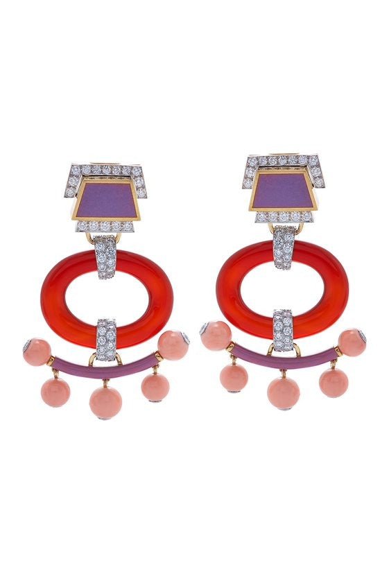 DAVID WEBB-Pagoda Earrings-YELLOW GOLD