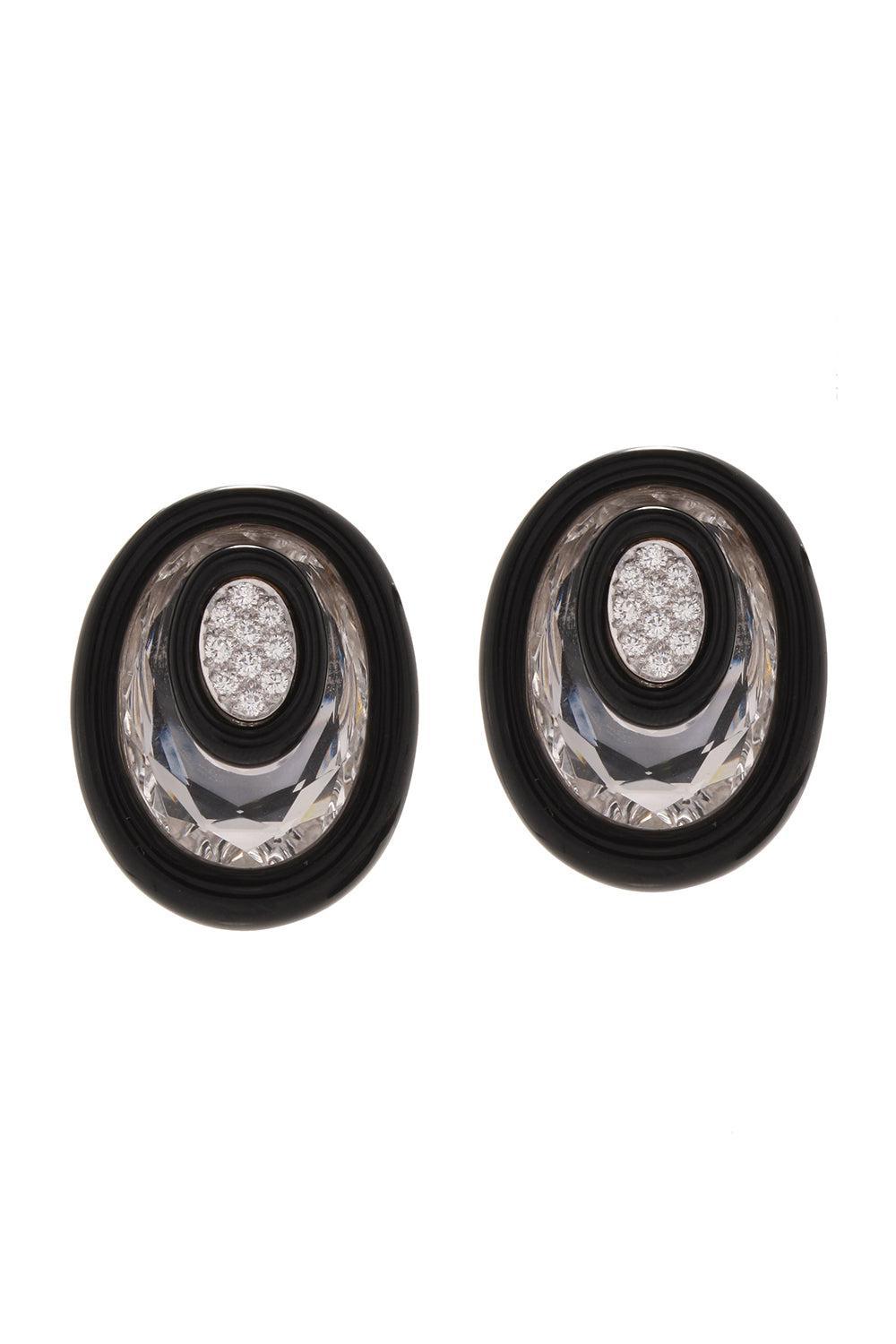DAVID WEBB-Rock Crystal Searchlight Earrings-YELLOW GOLD