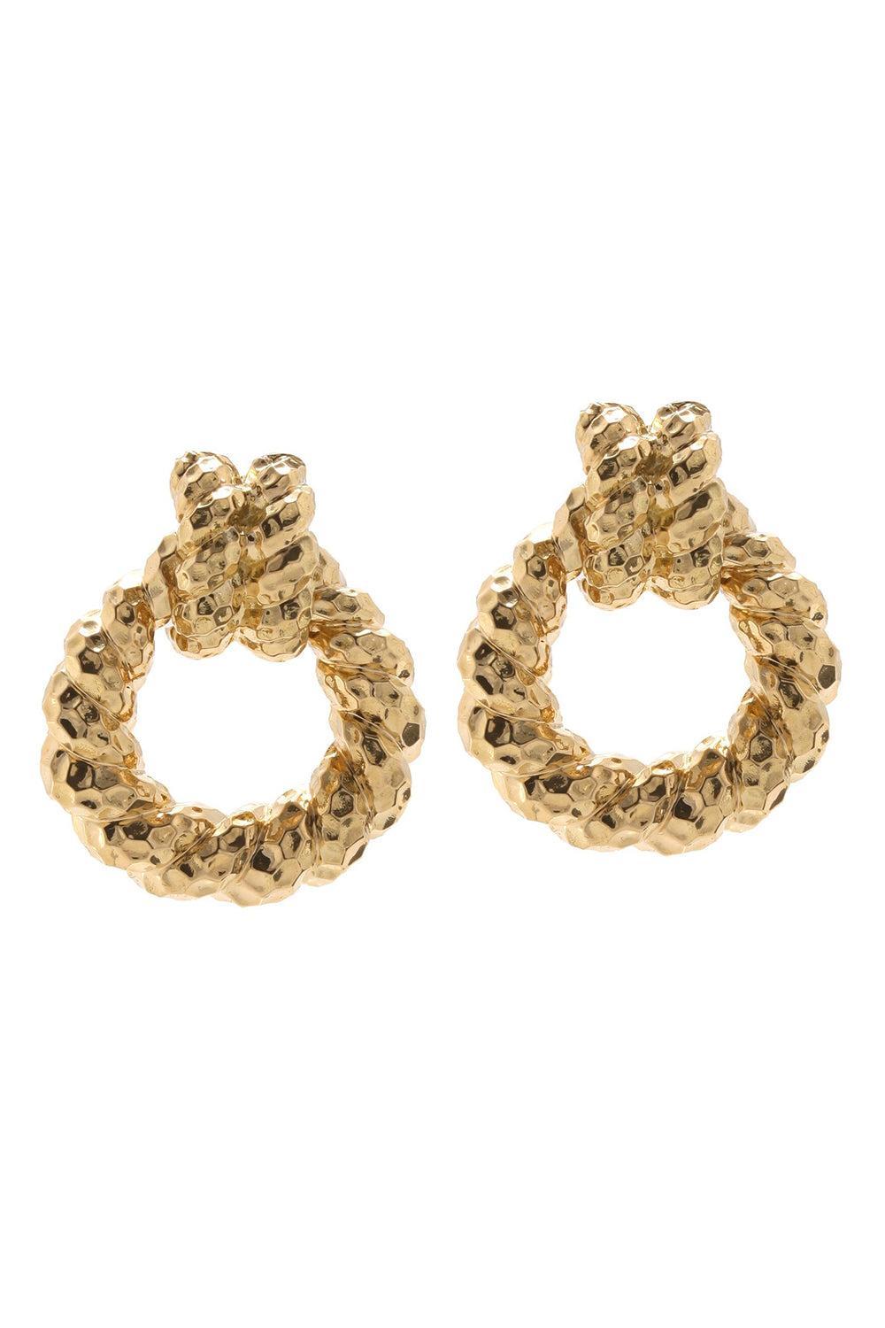 Rope Doornocker Hammered Earrings-YELLOW GOLD-JEWELRYFINE JEWELEARRING-DAVID WEBB