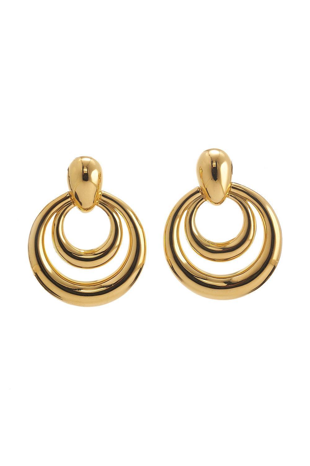 Small Double Round Hoop Earrings-YELLOW GOLD-JEWELRYFINE JEWELEARRING-DAVID WEBB