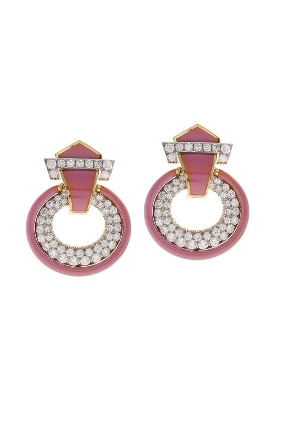 DAVID WEBB-Strap Doorknocker Earrings-YELLOW GOLD