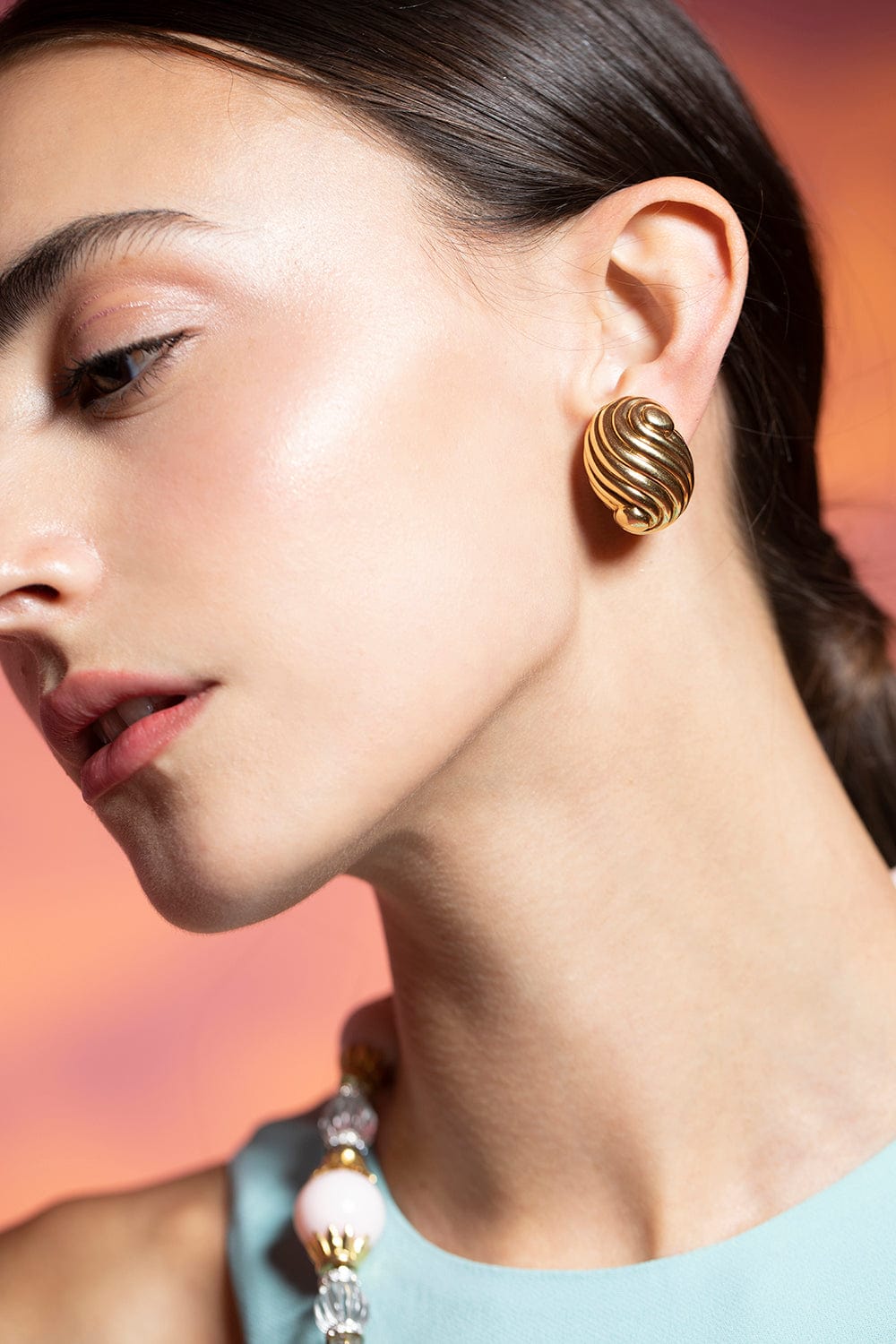 DAVID WEBB-Swirl Earrings-YELLOW GOLD